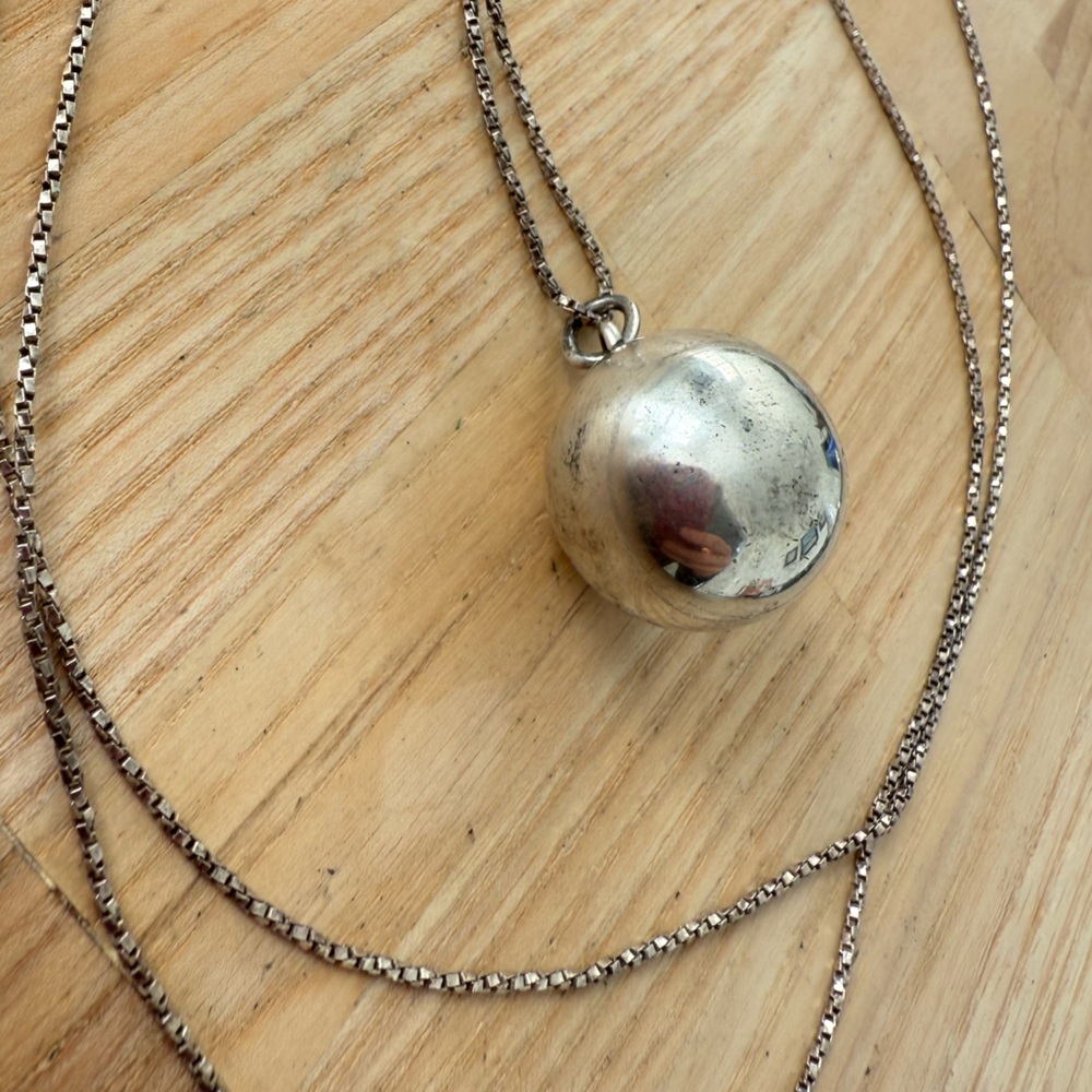 Vintage 925 Sterling Silver Harmony Ball Angel Caller Chime Bell Necklace